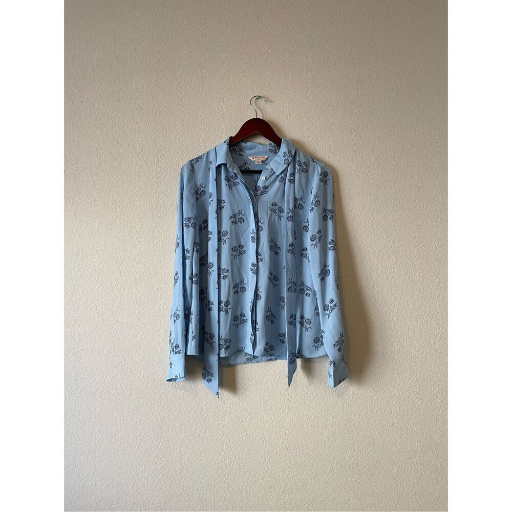 Brooks brothers tie neck career work blouse size 6